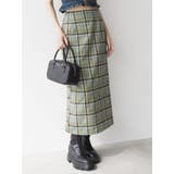 グリーン | チェックタイトミディースカート | EVRIS