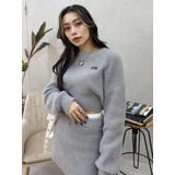 グレー | ワンポイントファンシーヤーンニットトップス【セットアップ着用可能】 | EVRIS