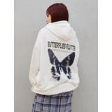 ホワイト | バタフライグラフィックオーバーサイズフーディー | EVRIS