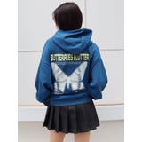 ブルー | バタフライグラフィックオーバーサイズフーディー | EVRIS