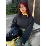 ブラック | ワンポイントピグメントショートスウェット | EVRIS