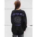 ブラック | SUNNY GRAPHIC BIGスウェットトップス ポケット付 | EVRIS