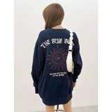 ネイビー | SUNNY GRAPHIC BIGスウェットトップス ポケット付 | EVRIS