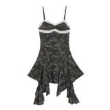 レースドッキングアシンメトリーミニワンピース | EVRIS | 詳細画像49 