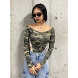 ラインストーンロゴオフショルボディースーツ | EVRIS | 詳細画像22