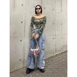 ラインストーンロゴオフショルボディースーツ | EVRIS | 詳細画像23