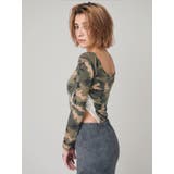 ラインストーンロゴオフショルボディースーツ | EVRIS | 詳細画像5