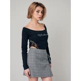 ラインストーンロゴオフショルボディースーツ | EVRIS | 詳細画像9