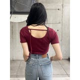 レッド | ワンポイントバックストラップTシャツ | EVRIS