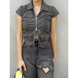 フロントジップシャーリングクロップドシャツ | EVRIS | 詳細画像15 