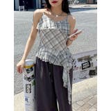 イエロー | チェックシフォントップス | EVRIS
