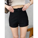 ブラック | ハイウエストストレッチショートパンツ | EVRIS