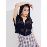 ブラック | メッシュジップアップニットベスト | EVRIS