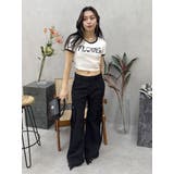 FLOWERストラップクロップドＴシャツ | EVRIS | 詳細画像14 