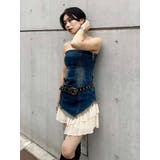 フリルドッキングデニムベアミニワンピース | EVRIS | 詳細画像33 