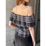 チェックオフショルブラウス | EVRIS | 詳細画像19 