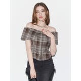 チェックオフショルブラウス | EVRIS | 詳細画像2 