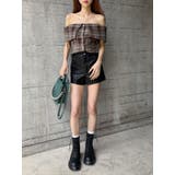 チェックオフショルブラウス | EVRIS | 詳細画像24 