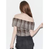 チェックオフショルブラウス | EVRIS | 詳細画像4 