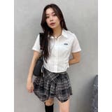 アシンメトリーランダムチェックミニスカート | EVRIS | 詳細画像26 