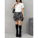 アシンメトリーランダムチェックミニスカート | EVRIS | 詳細画像28 