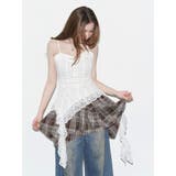 アシンメトリーランダムチェックミニスカート | EVRIS | 詳細画像8 