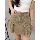 ベージュ | ヴィンテージライクカーゴミニスカート | EVRIS