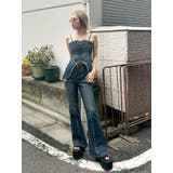 スタッズオープンウエストフレアデニムパンツ【セットアップ着用可能】 | EVRIS | 詳細画像34 