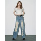 ハイダメージワイドデニムパンツ | EVRIS | 詳細画像10 