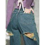 BACKスラッシュワイドデニムパンツ ハイウエスト | EVRIS | 詳細画像33 