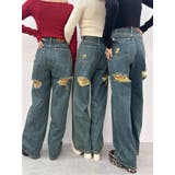 BACKスラッシュワイドデニムパンツ ハイウエスト | EVRIS | 詳細画像6 