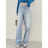 アイスブルー | シンプルワイドデニムパンツ | EVRIS
