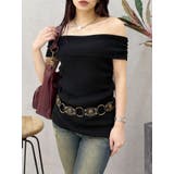 ブラック | オフショルニットチュニック | EVRIS