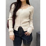 ホワイト | ピグメントジップホルターネックニットトップス | EVRIS