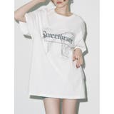 ホワイト | フロントリボングラフィックBIG Tシャツ | EVRIS