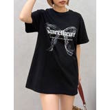ブラック | フロントリボングラフィックBIG Tシャツ | EVRIS