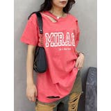 レッド | カットダメージBIG Tシャツ | EVRIS