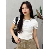 ホワイト | スタッズグラフィックショートTシャツ | EVRIS
