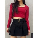 レッド | スクエアクロップドトップス | EVRIS