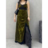 グリーン | ベロアレースロングワンピース | EVRIS