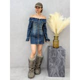 オフショルデニムミニワンピース | EVRIS | 詳細画像17