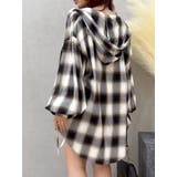 ブラック | フードチェックオーバーサイズシャツ【セットアップ着用可能】 | EVRIS