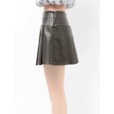 ヴィンテージライクフェイクレザープリーツミニスカート【セットアップ着用可能】 | EVRIS | 詳細画像43 