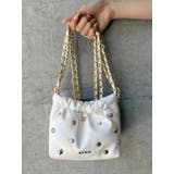 ホワイト | スタッズチェーンミニショルダーBAG | EVRIS