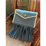 ブルー | フェイクスェードスタッズデザインショルダーBAG | EVRIS