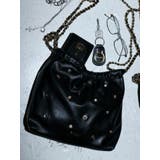 ブラック | スタッズチェーンBIGショルダーBAG | EVRIS