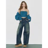 ポケットエンブロイダリーワイドデニムパンツ | EVRIS | 詳細画像9 