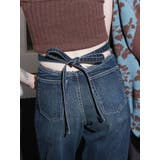 インディゴ | バックリボンワイドデニムパンツ | EVRIS