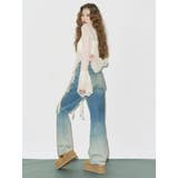 ヴィンテージライクダメージワイドデニムパンツ | EVRIS | 詳細画像6 