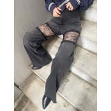 レースドッキングワイドデニムパンツ | EVRIS | 詳細画像17